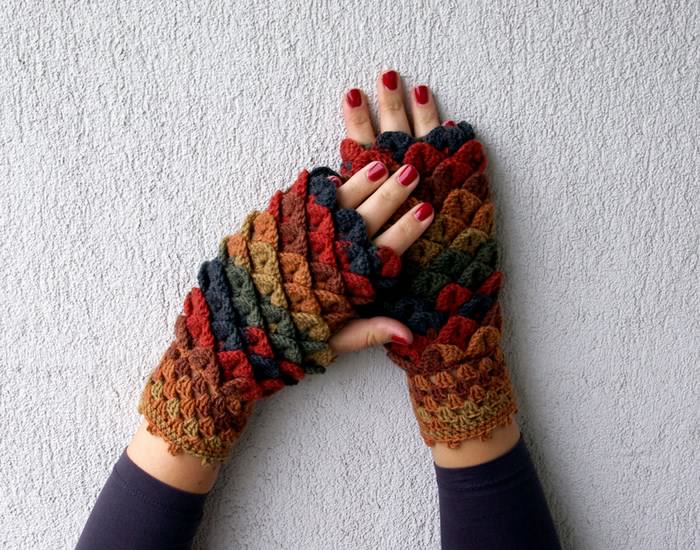 dragon gloves crochet