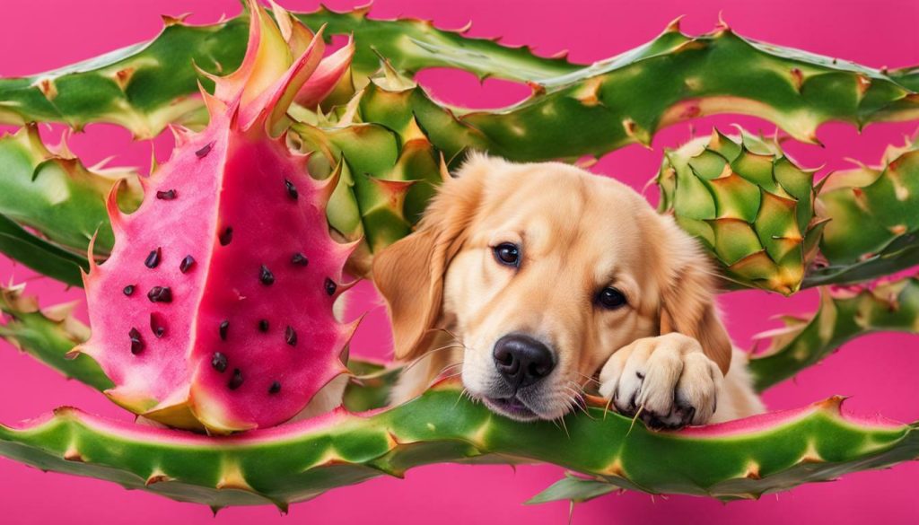dog eating dragon fruit