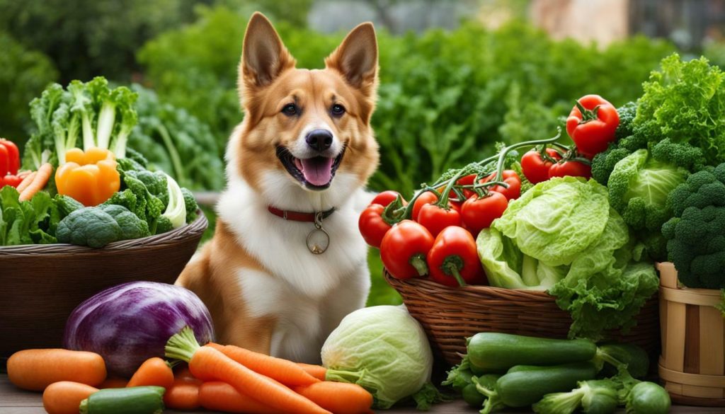 dog eating healthy food
