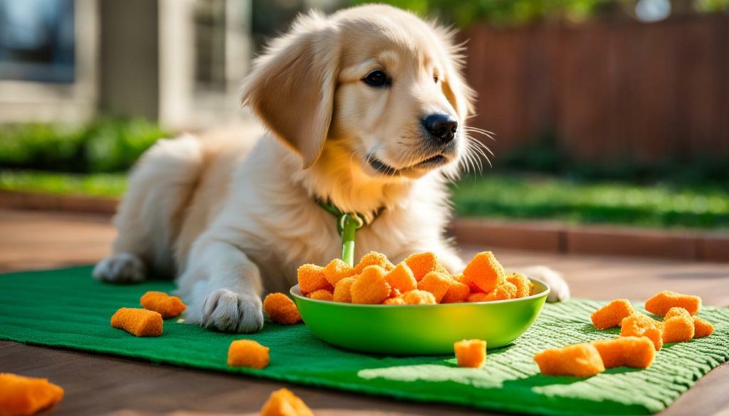 dog eating healthy snack