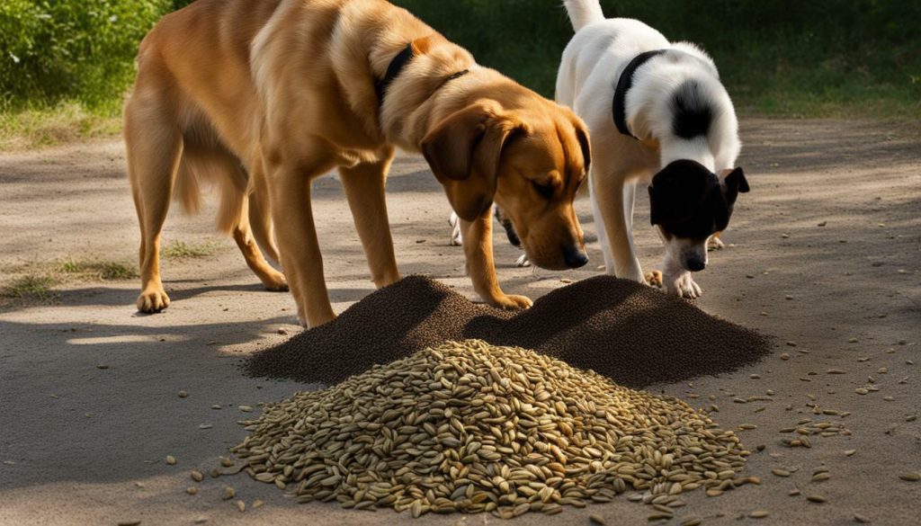 dogs and sunflower seeds