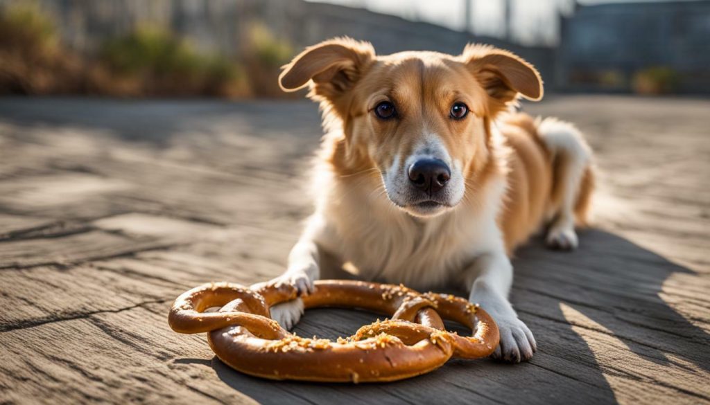 pretzel and dog