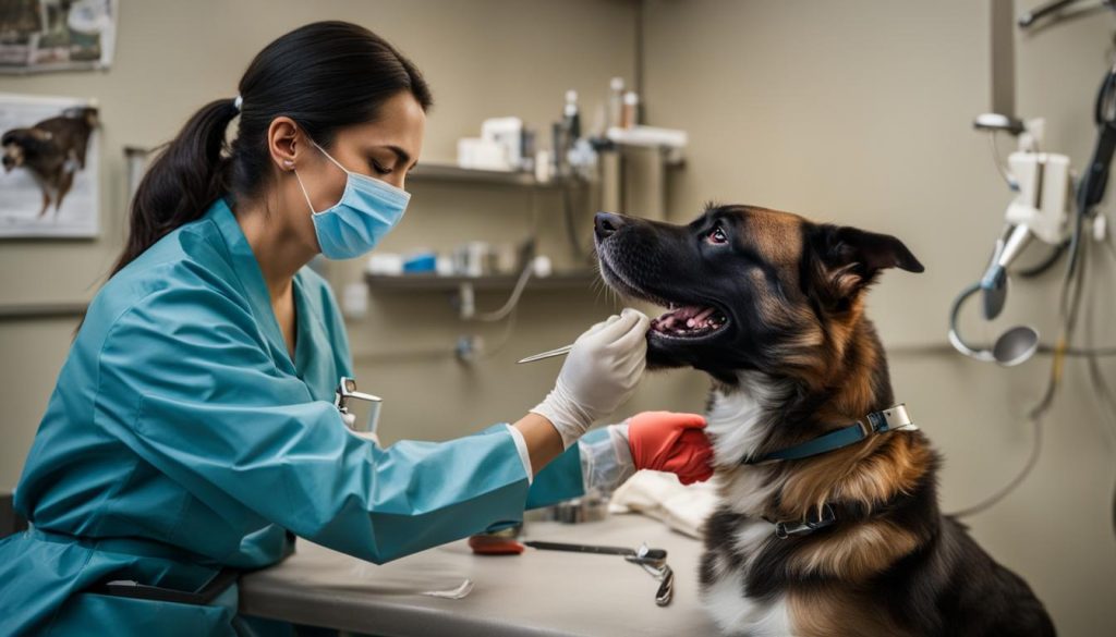 dog veterinary examination