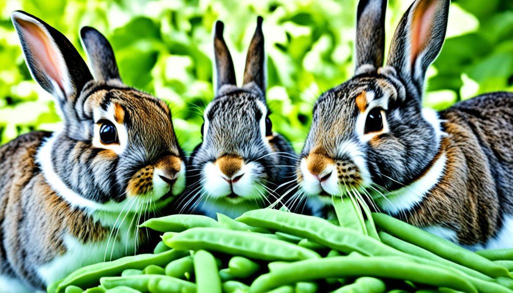 feeding green beans to rabbits