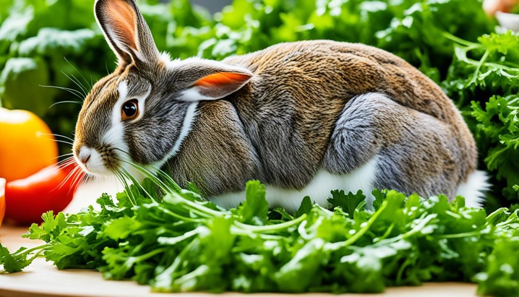 feeding rabbits cilantro image
