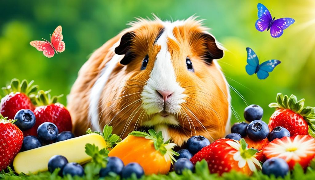 guinea pig eating fruit