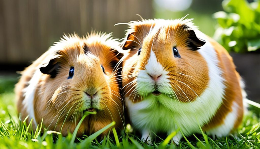 guinea pigs and fresh grass