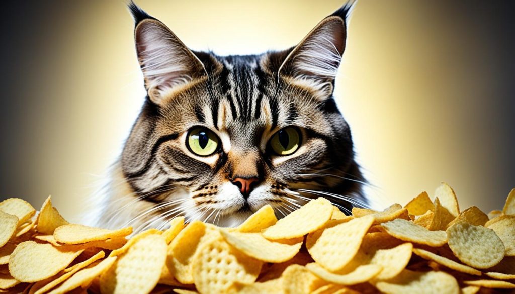risks of cats consuming potato chips